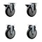 Service Caster 5'' Black Poly Wheel Swivel Top Plate Caster Set with 2 Posi Brakes 2 Rigid, 4PK SCC-20S514-PPUB-BLK-PLB-2-R-2 - alternate 1